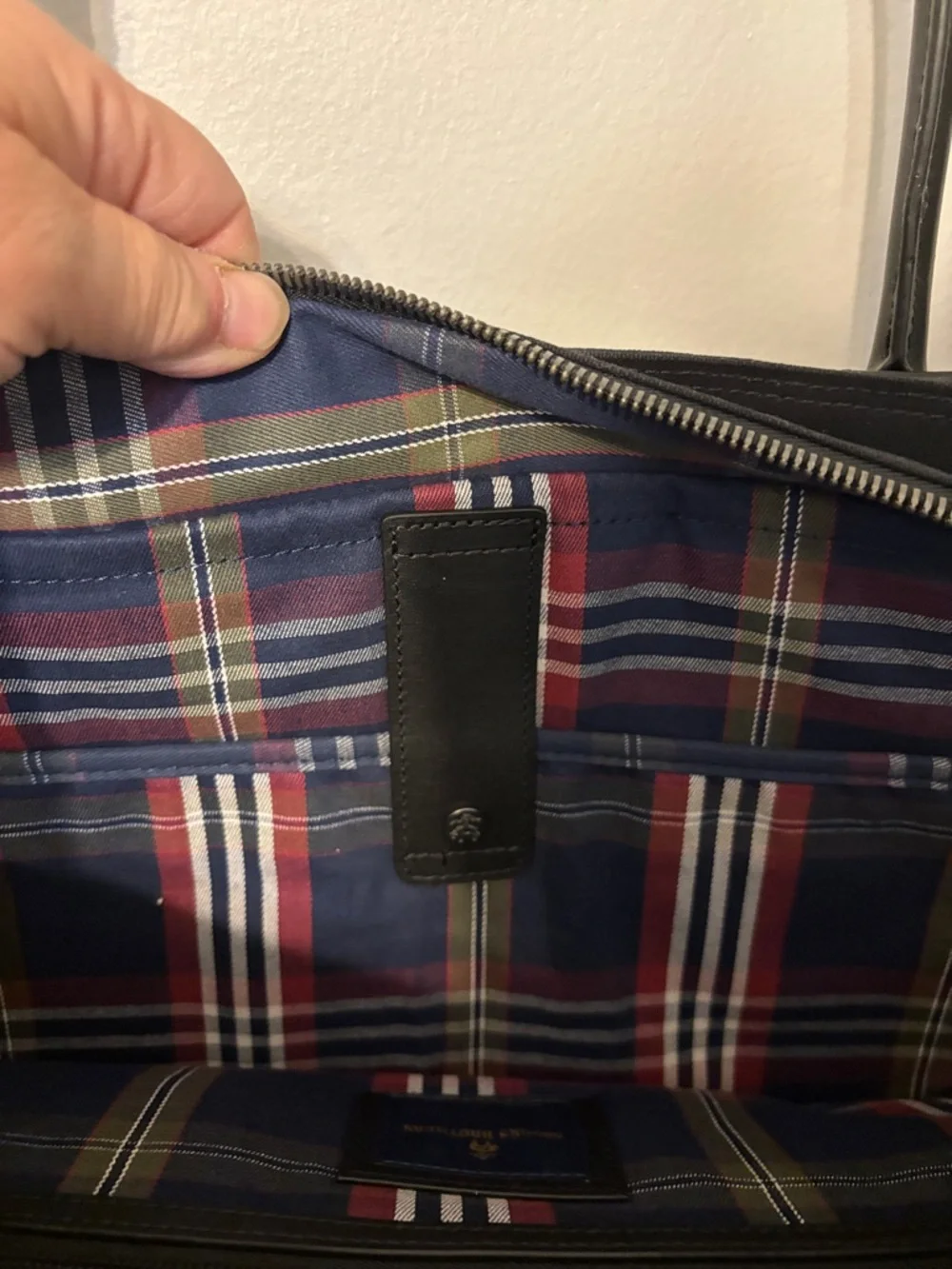 Brooks Brothers Black Canvas Tote with White Logo